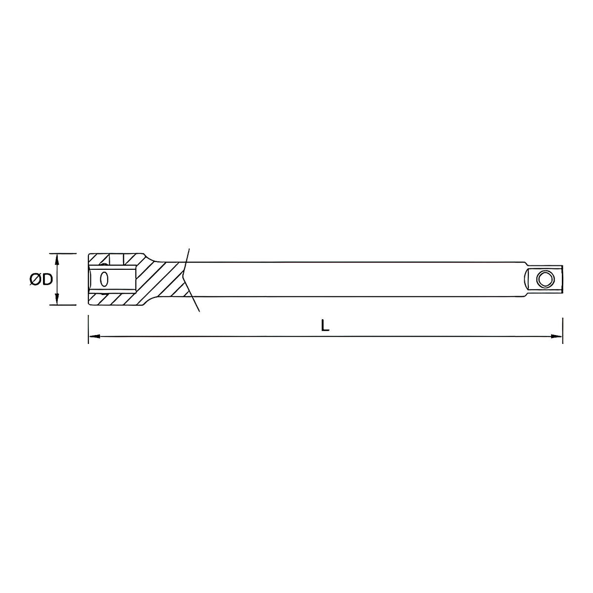 Rallonge carré 3/4” pour douille