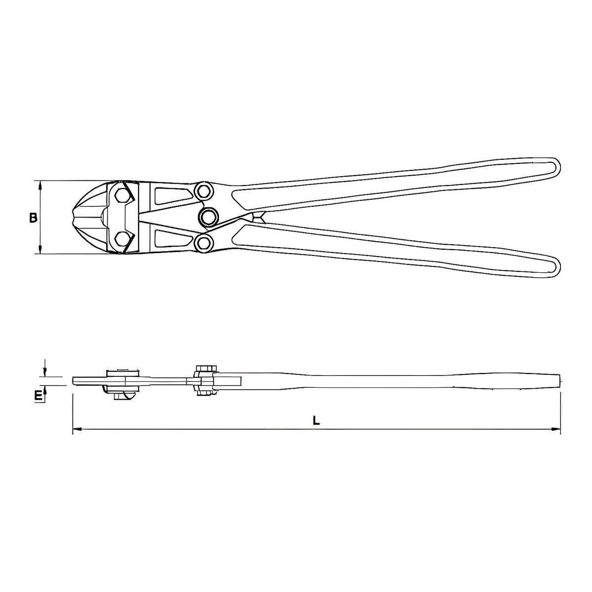 Coupe-boulons bras forgés coupe axiale robuste
