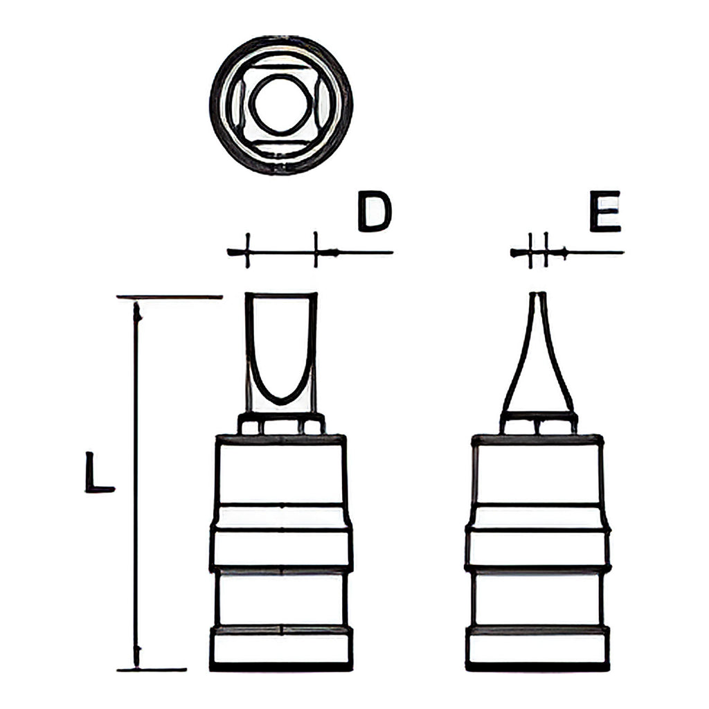 Douille tournevis à fente 1/2” X5