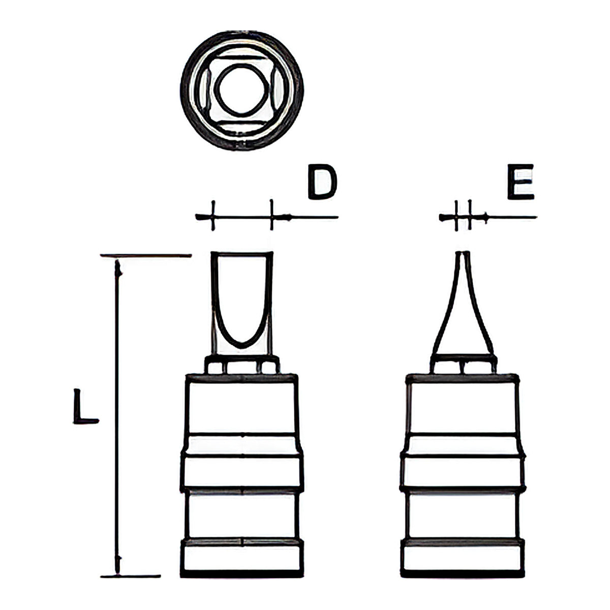 Douille tournevis à fente 1/2” X5