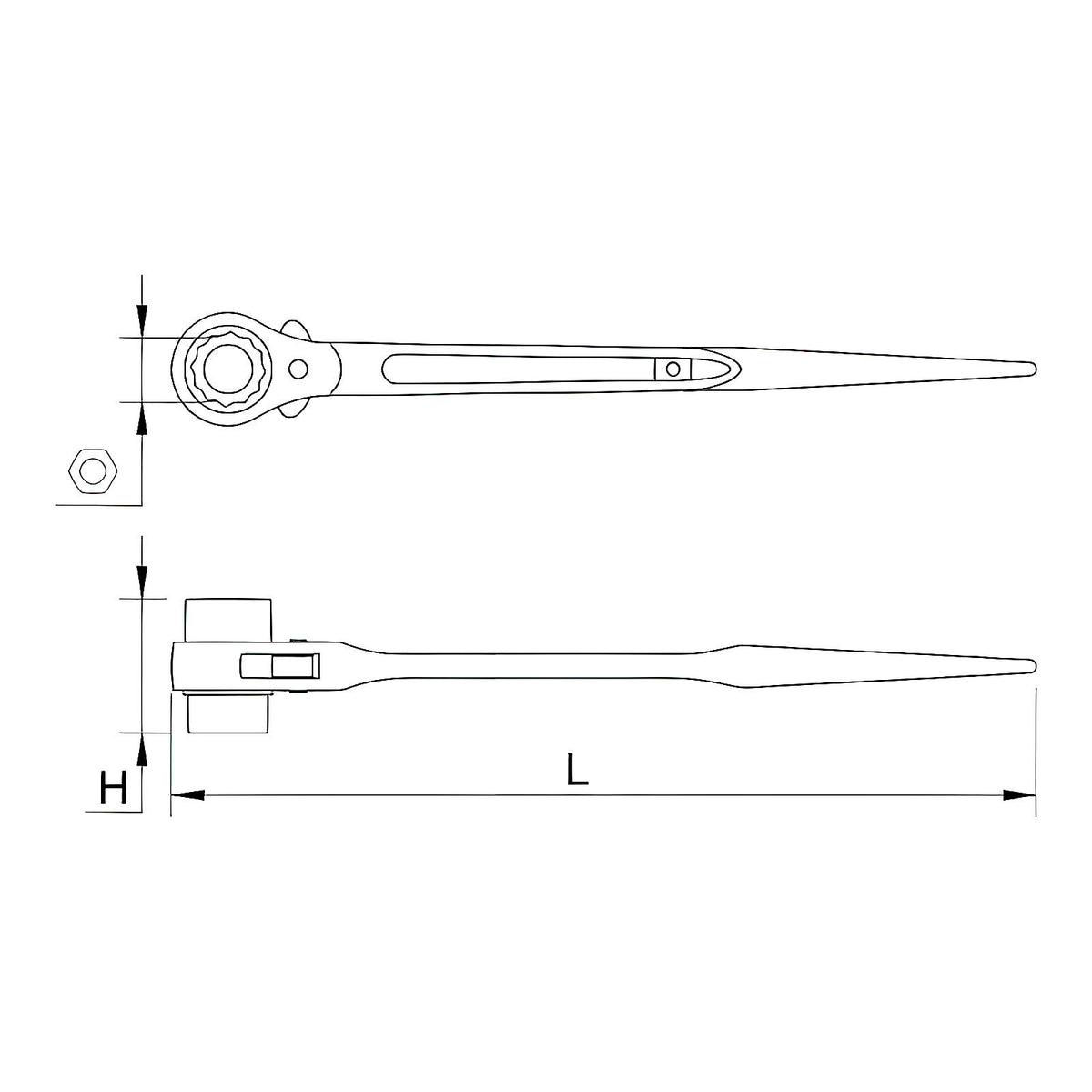 Clés de monteur à cliquet 2 dimensions chrome-vanadium