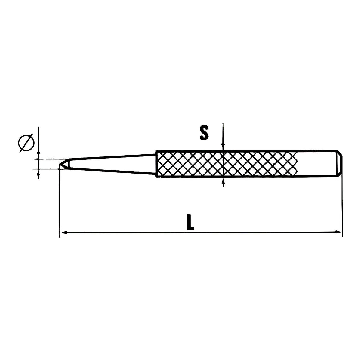 Pointeau de mécanicien chrome-vanadium forgé 52-58 HRC X10