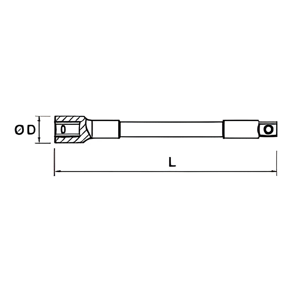 Rallonge 3/8” chrome-vanadium pour douille