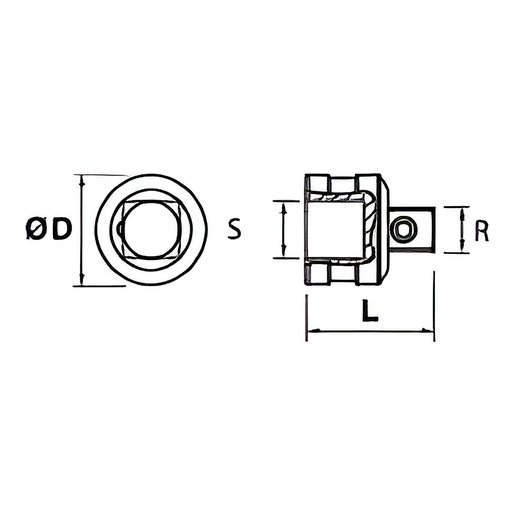 Réducteur carré 1/2” vers 3/8” chrome-vanadium