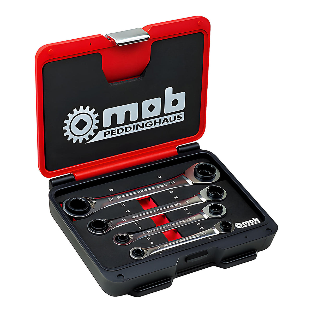 Coffret 4 clés à cliquet 4x4 couvrant 16 dimensions