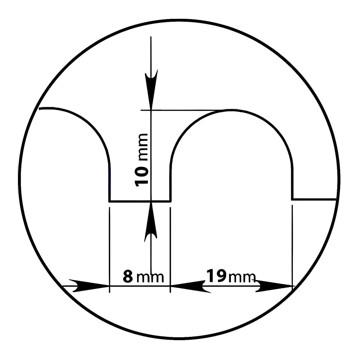 Platoir bimatière denté demi-rond lame 45° inox