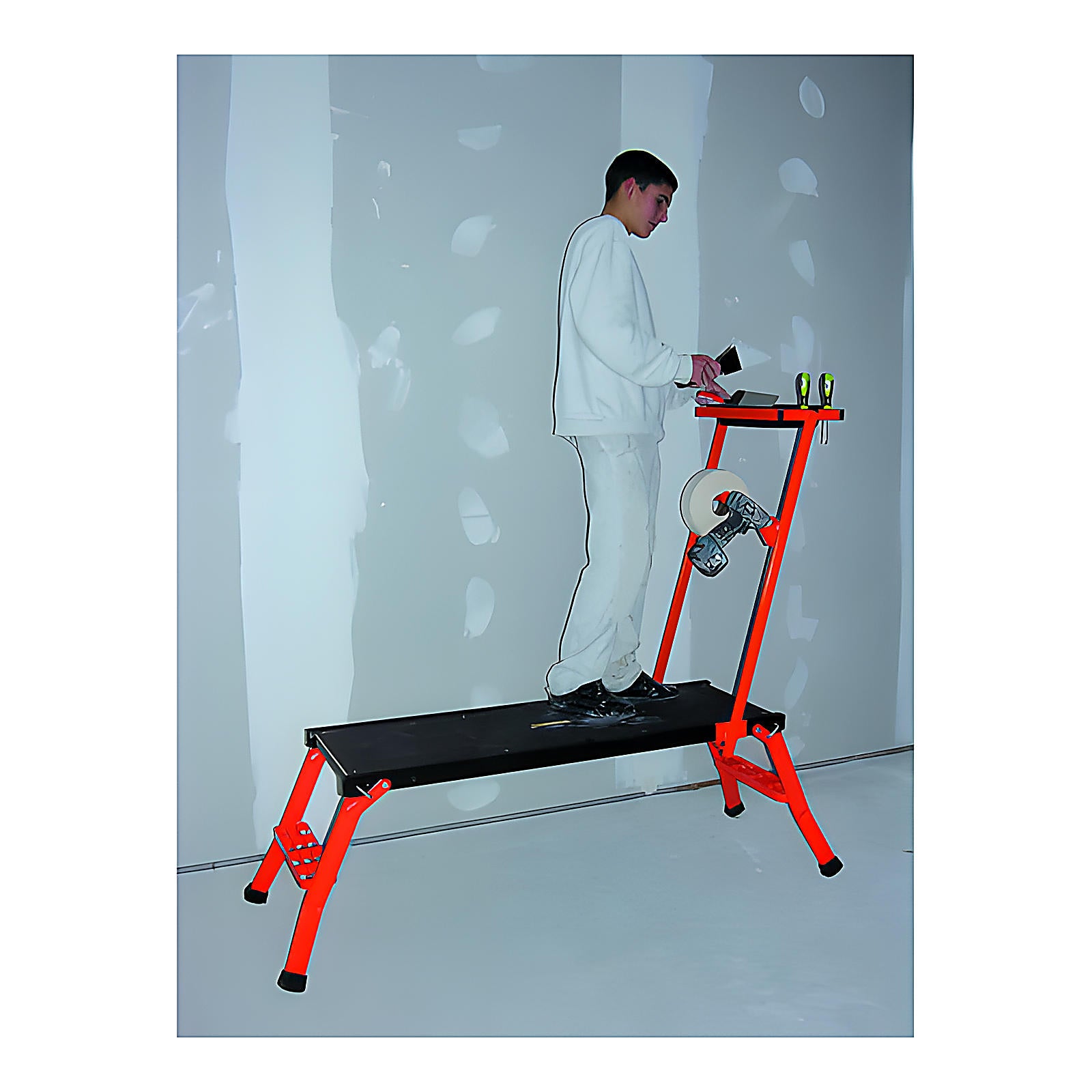 Plateforme de travail aluminium avec porte-outils pliable