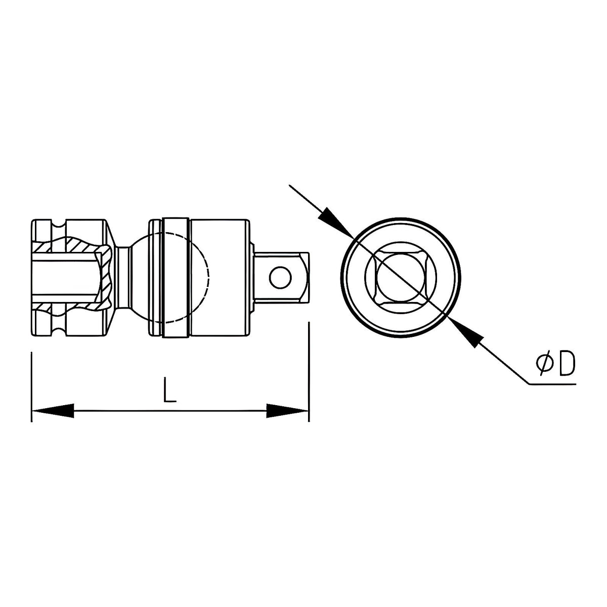 Cardan universel impact 1” pour visseuse