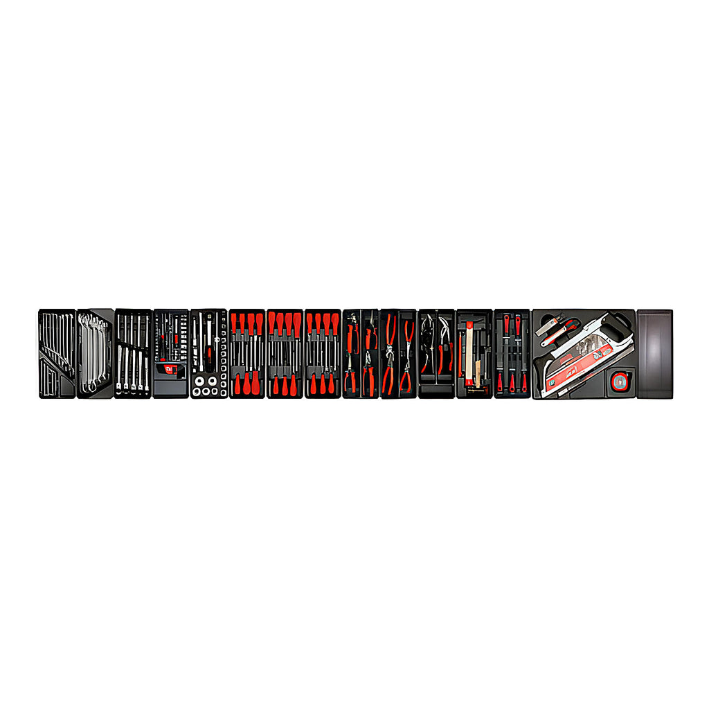 Servante Xliner 7 tiroirs anti-basculement garnie 156 pièces