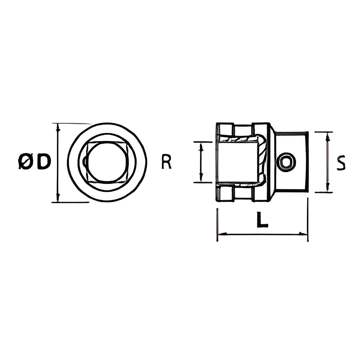 Augmentateur carré 3/8” vers 1/2” chrome-vanadium