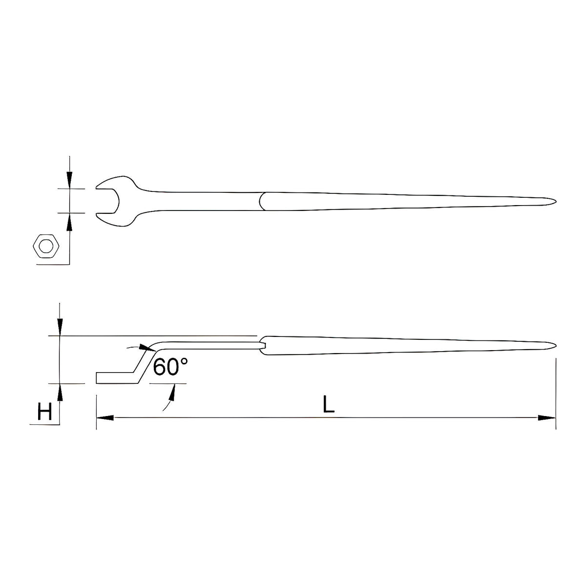 Clés de monteur à fourche contrecoudées chrome-vanadium