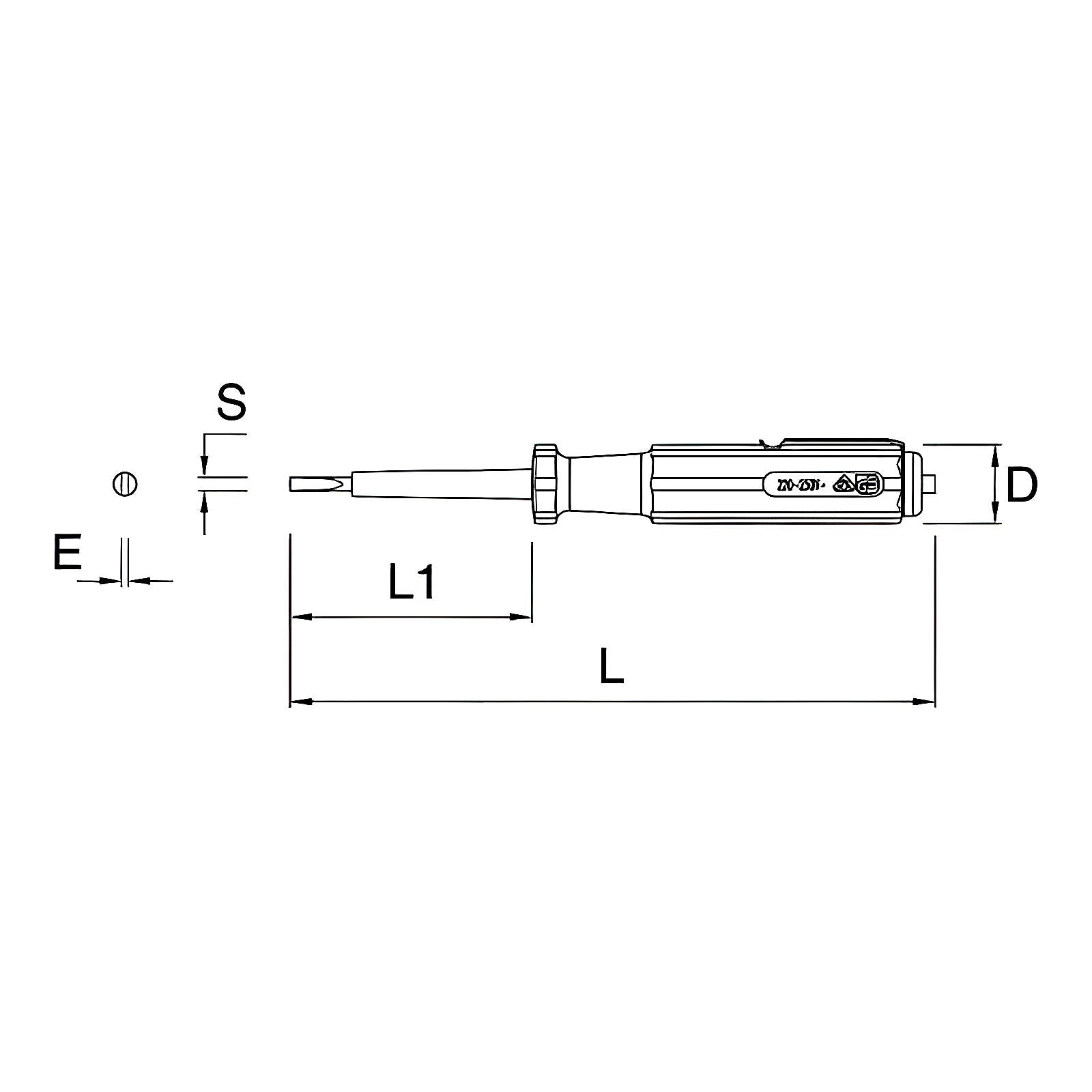 Tournevis testeur de tension isolé 1000 V