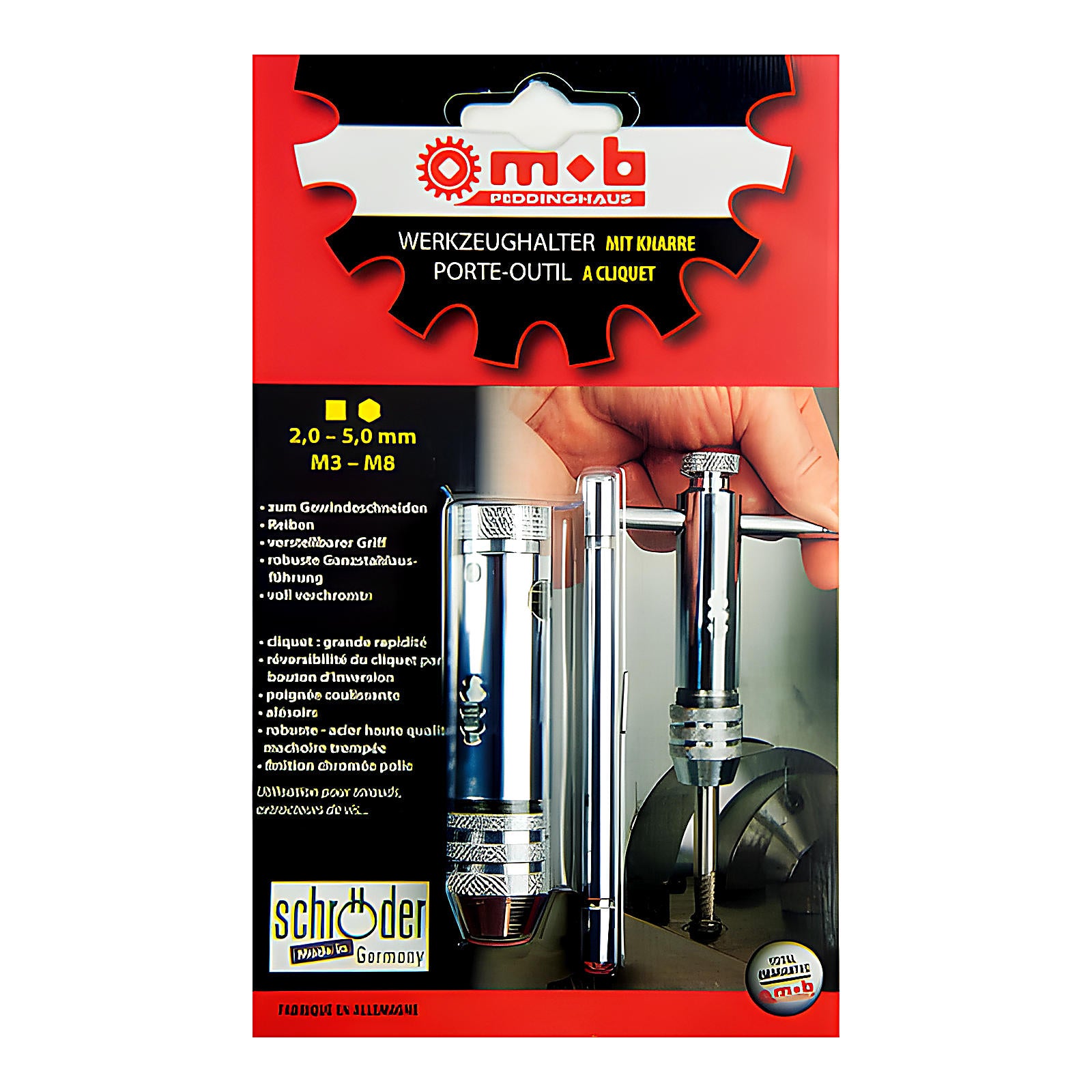 Porte-outils à cliquet 4,6-8 sur carte plombier