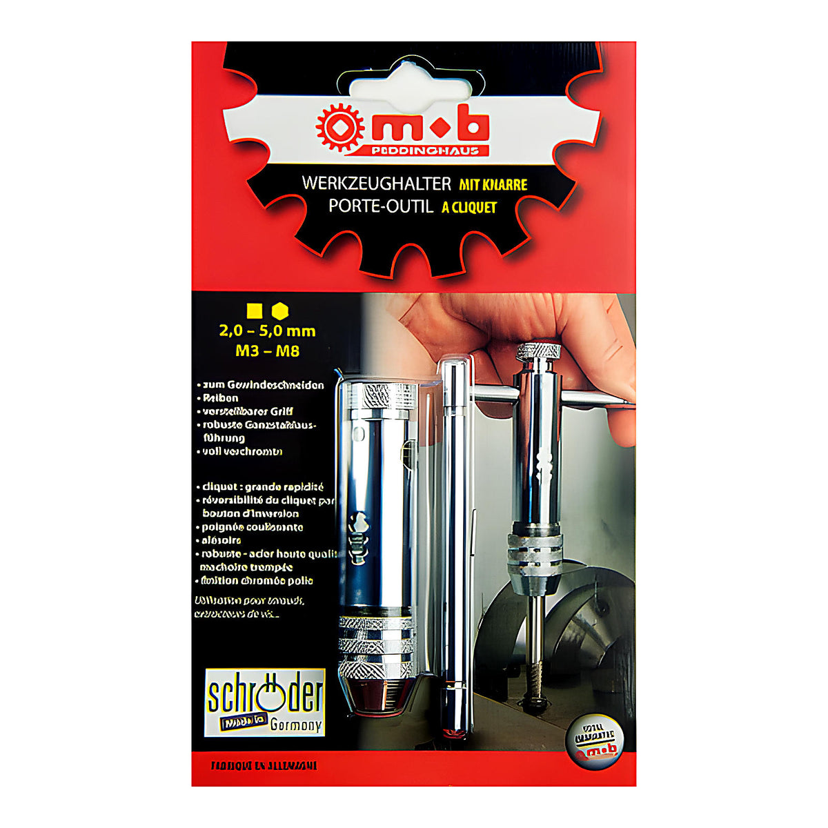Porte-outils à cliquet 4,6-8 sur carte plombier