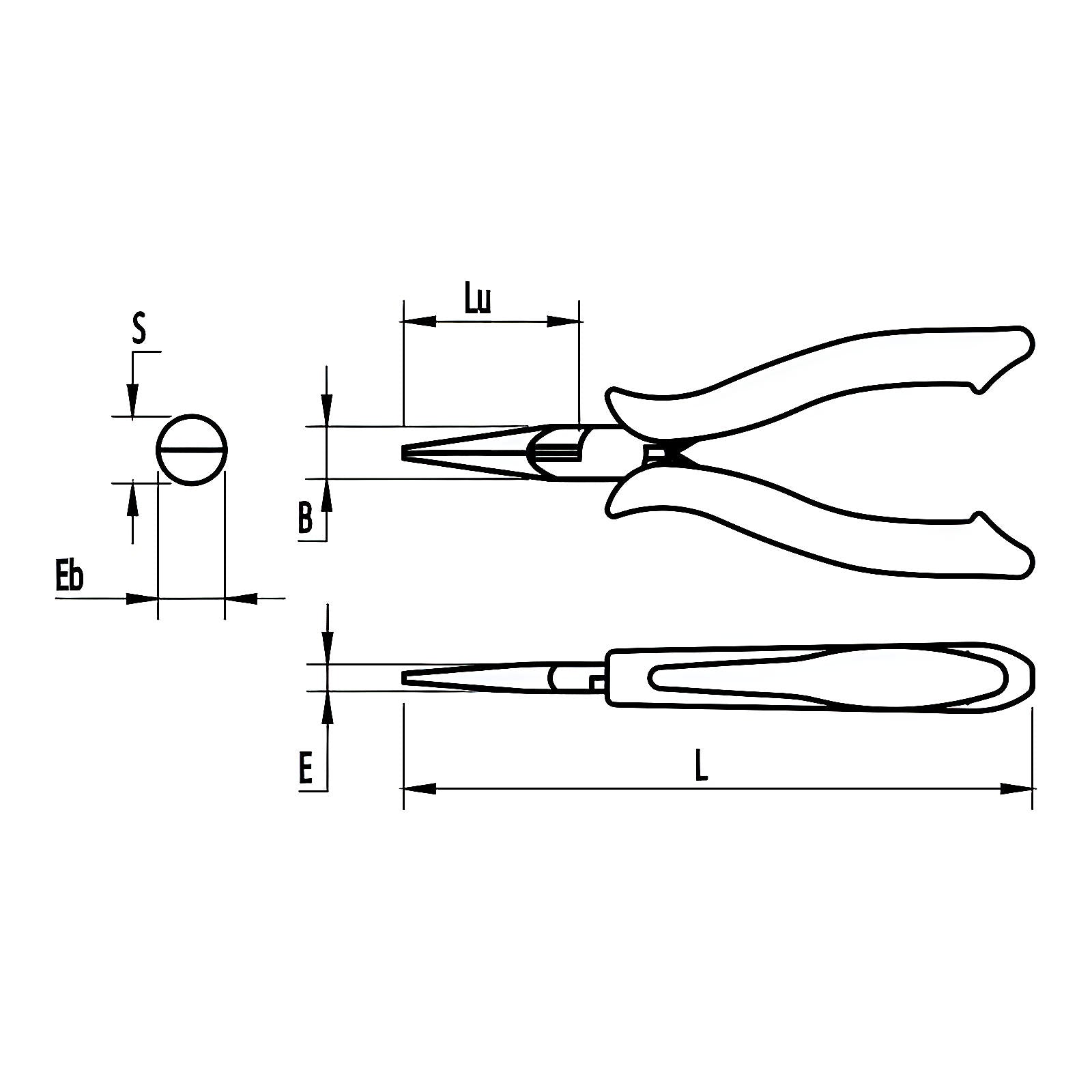 Pince à becs demi-ronds micro précision bimatière