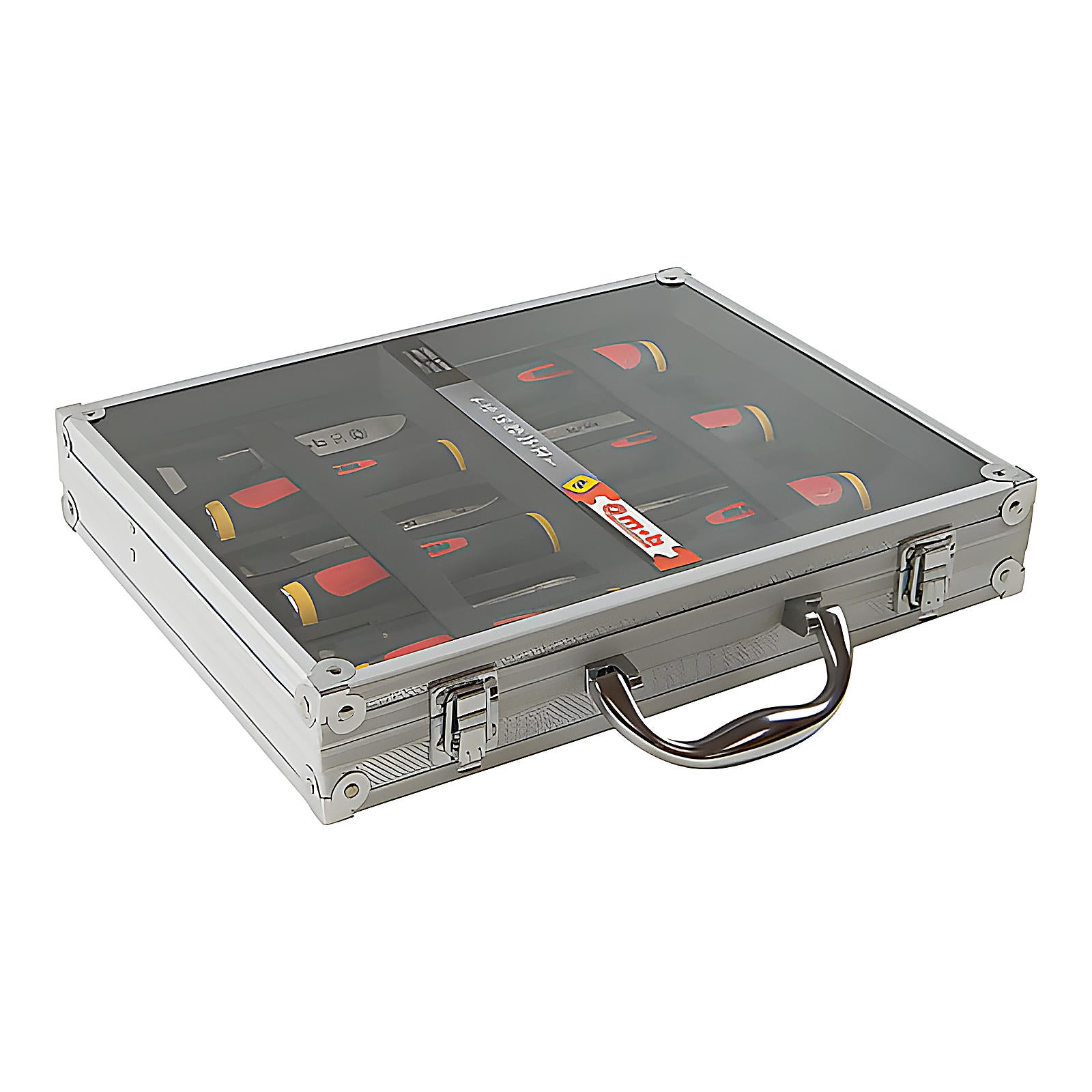 Mallette aluminium 6 ciseaux de sculpteur tri-matière