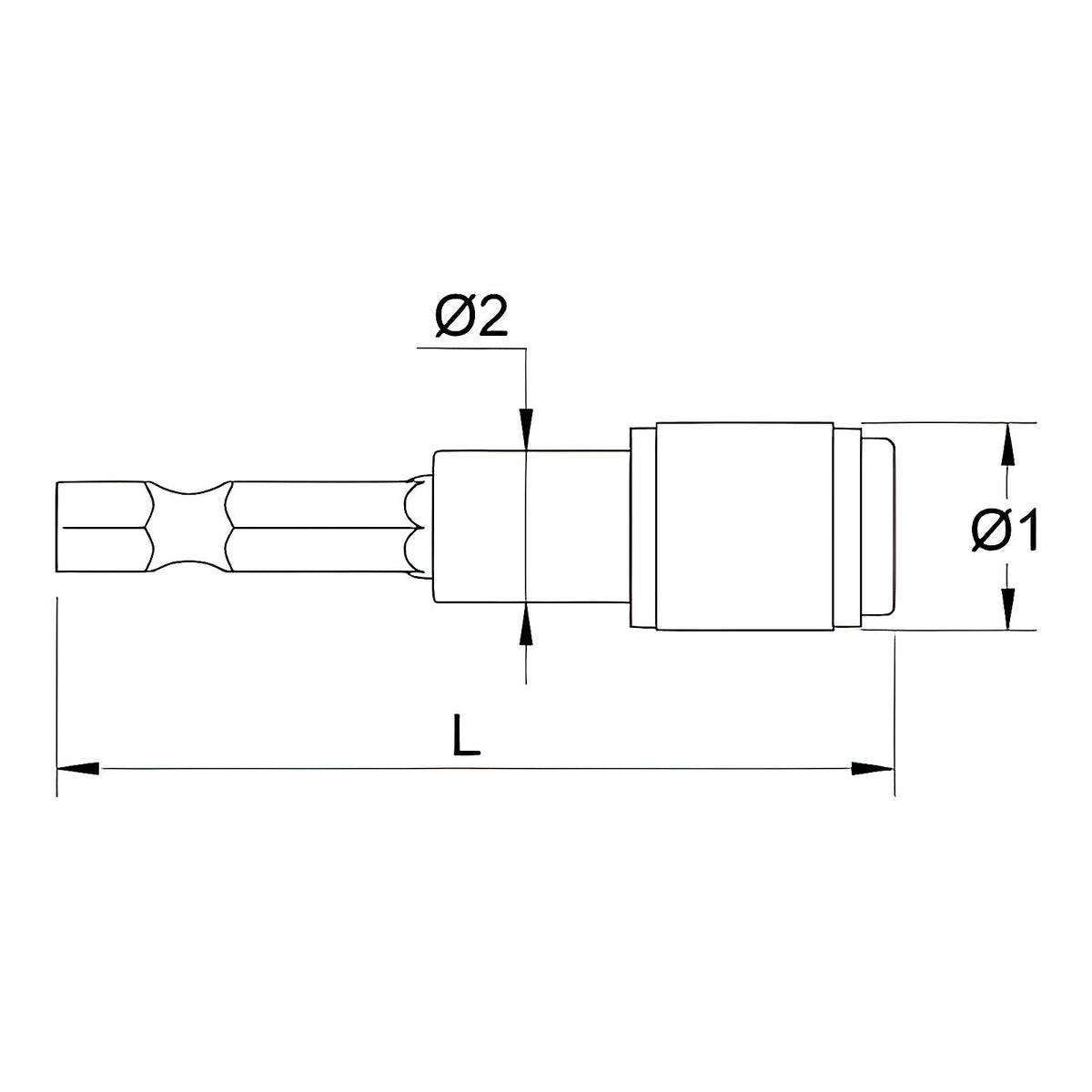 Porte-embout magnétique 1/4” avec bague acier