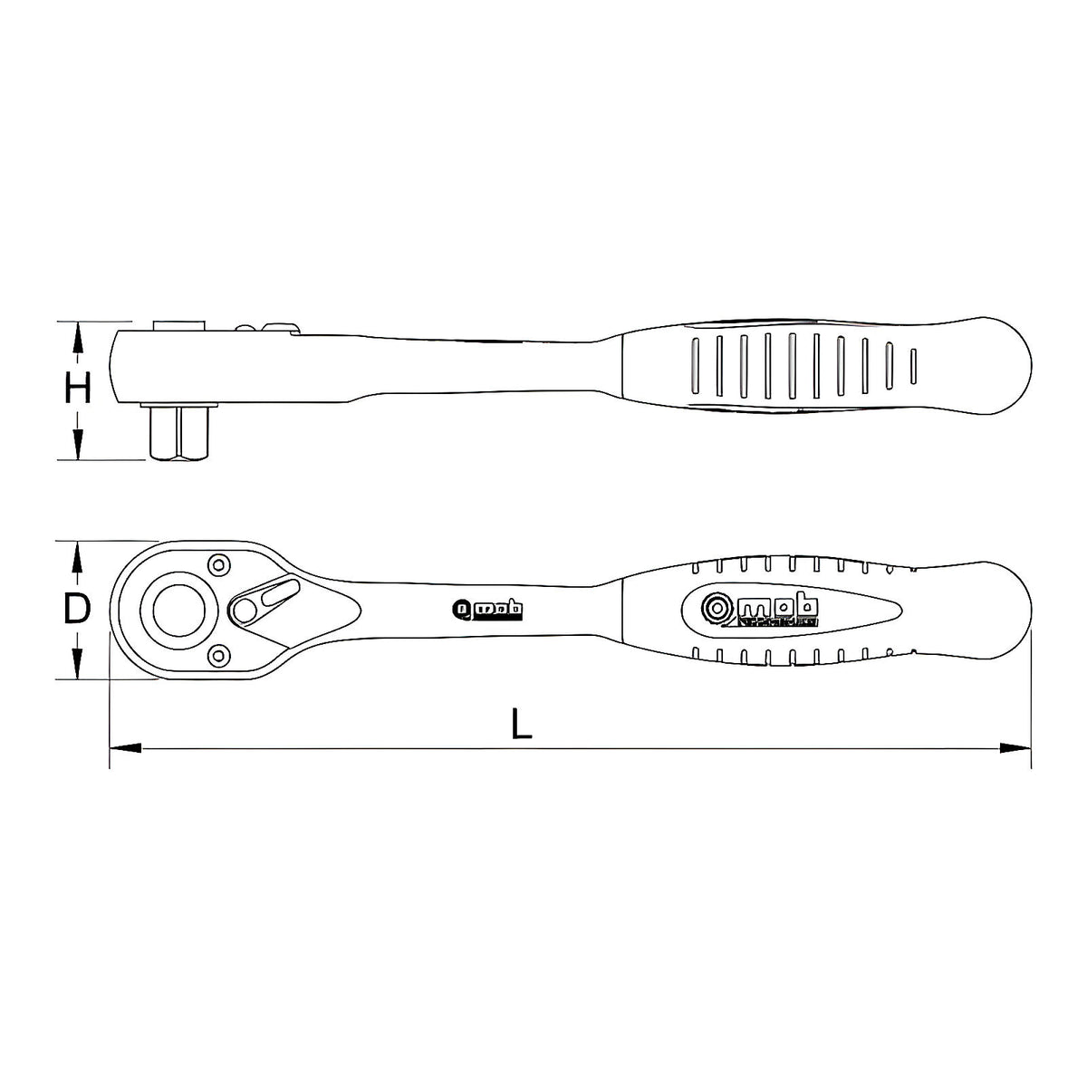 Cliquet poire 1/2” réversible levier intégré