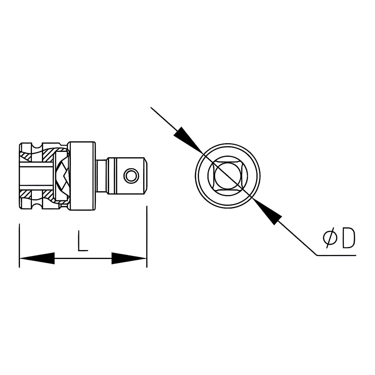 Cardan universel impact 1/2” pour visseuse