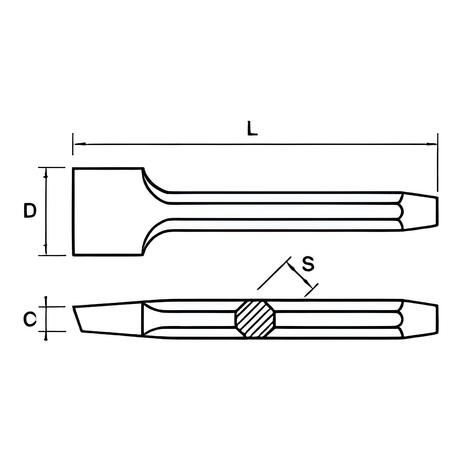 Chasse à pierre acier C55 affûtable pour maçon