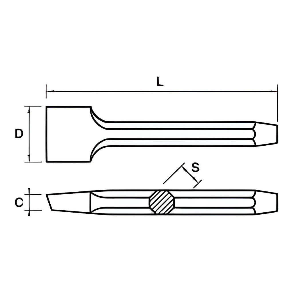 Chasse à pierre acier C55 affûtable pour maçon