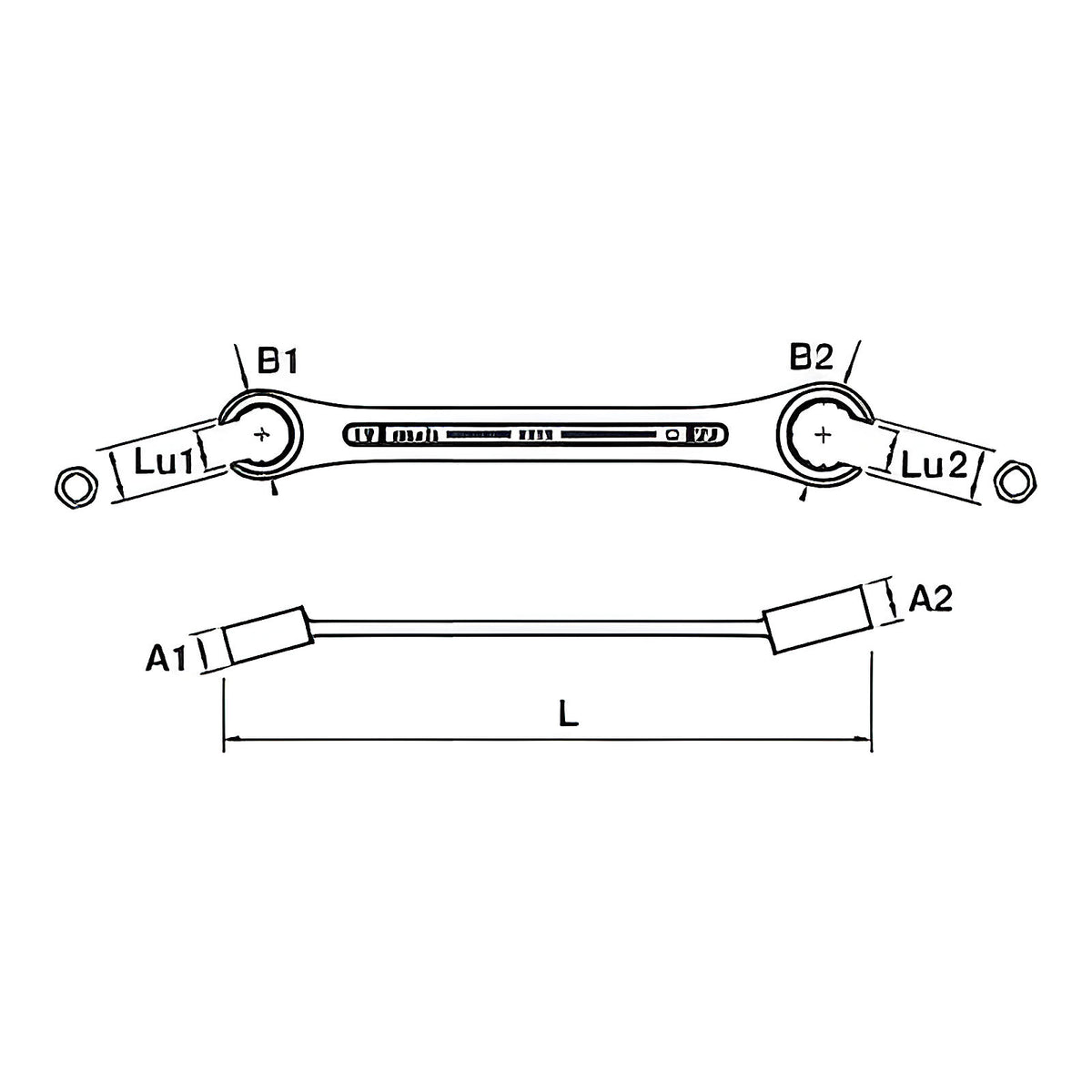 Clés à tuyauter tête œil compacte chrome-vanadium
