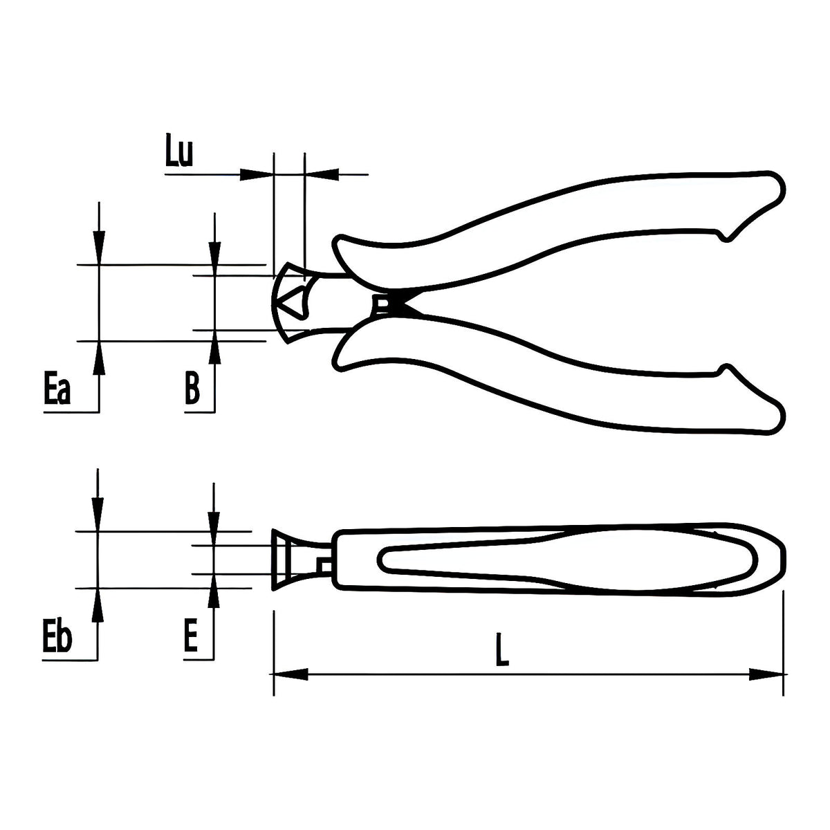 Pince coupante frontale micro précision bimatière