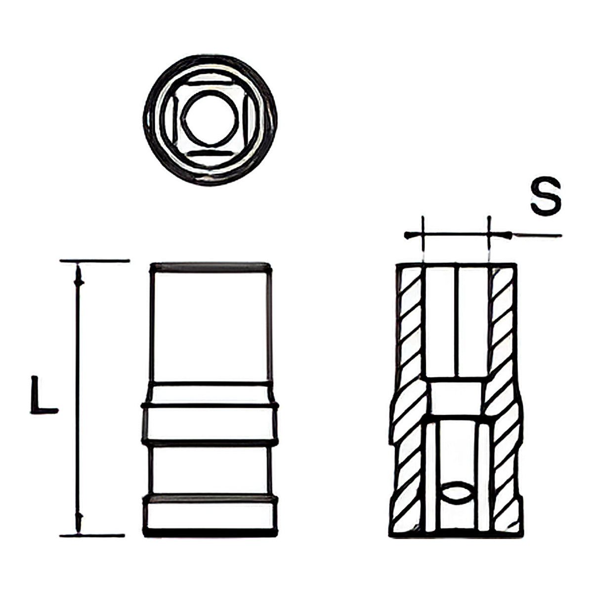 Douille porte-embouts 6 pans 3/8” double femelle X5