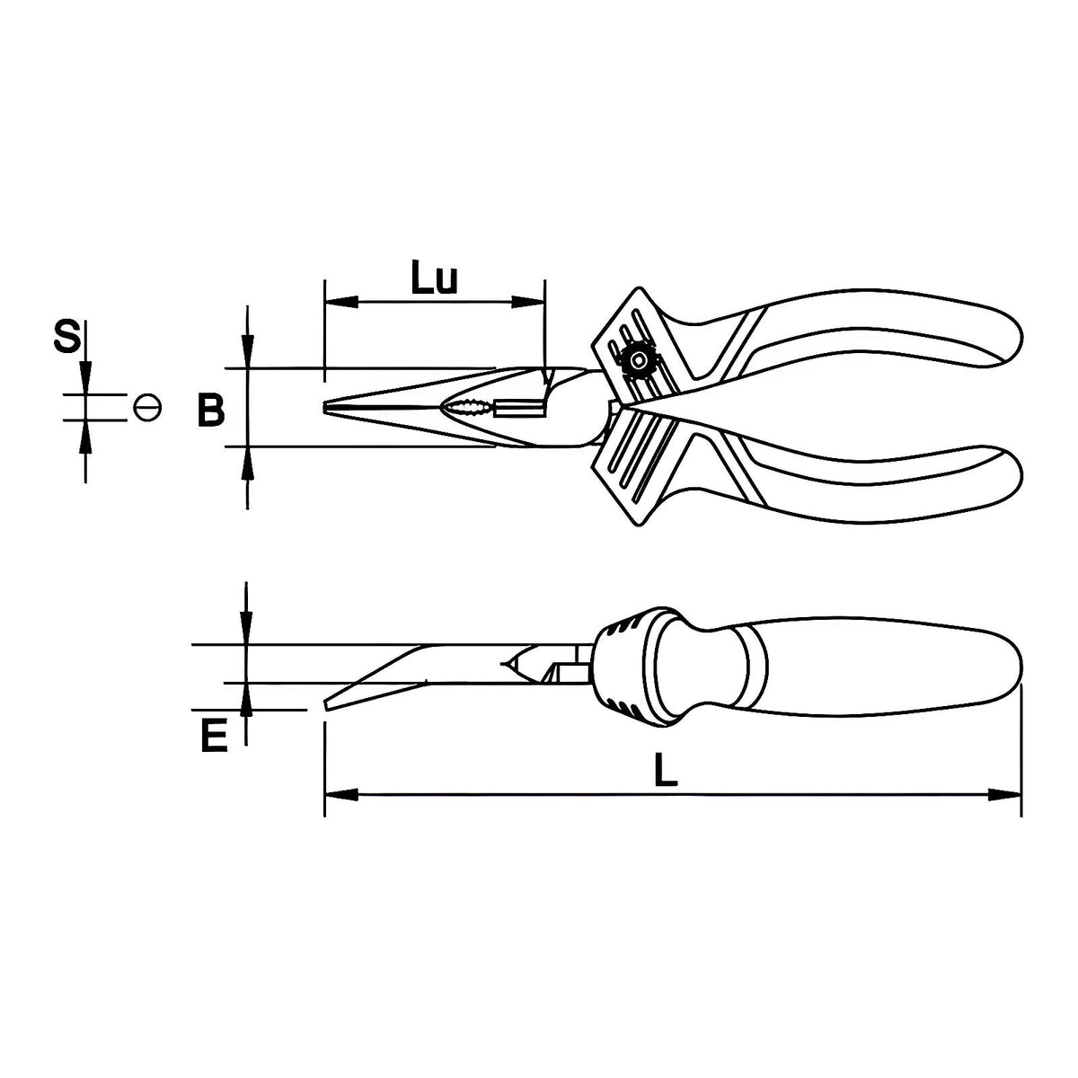 Pince à becs demi-ronds coudés isolée 1000 V