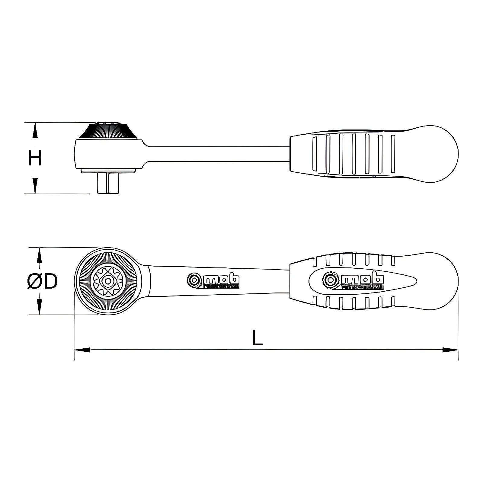 Cliquet Micro 1/4” Premium rond 72 dents