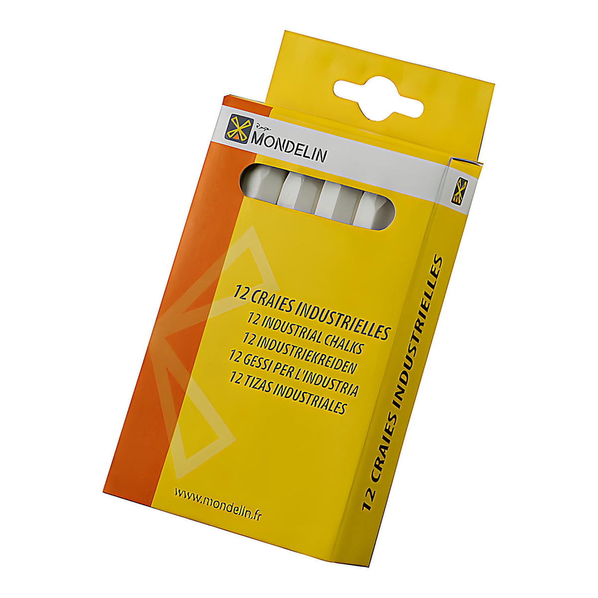 Boîte de 12 craies blanches hexagonales pour traçage