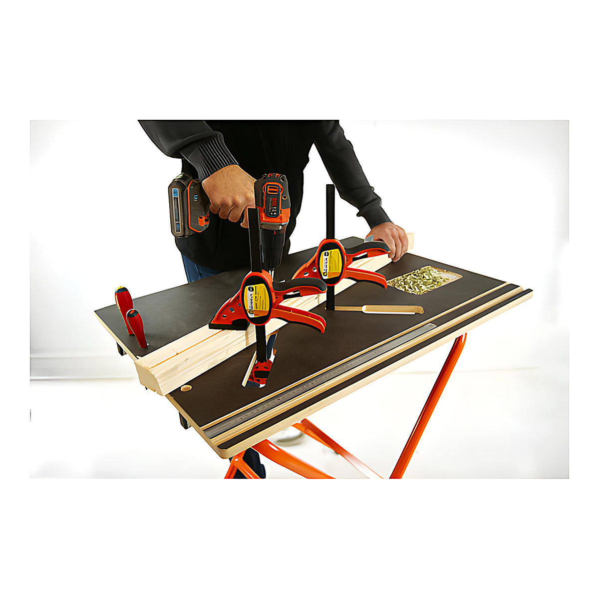 Établi de chantier Thales pliant antidérapant ultra-compact