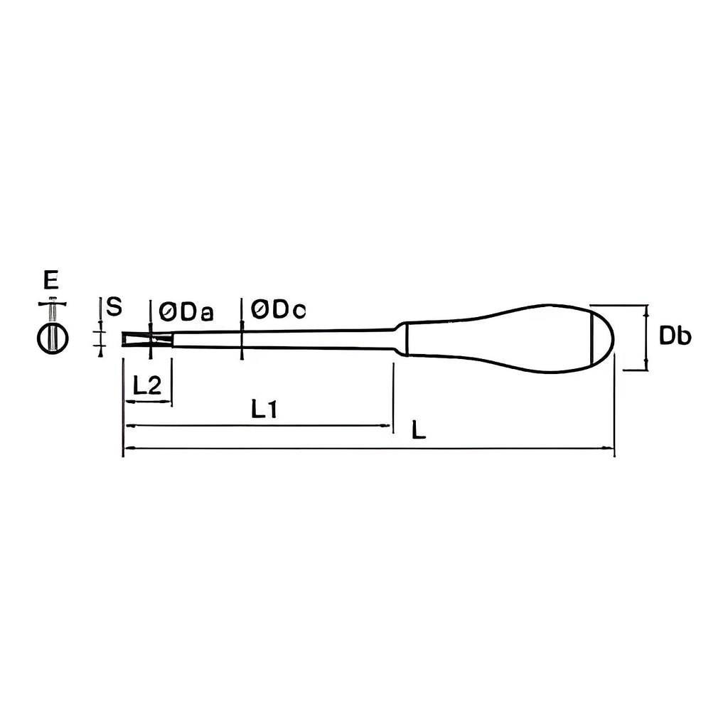 Tournevis fente électricien isolé 1000 V