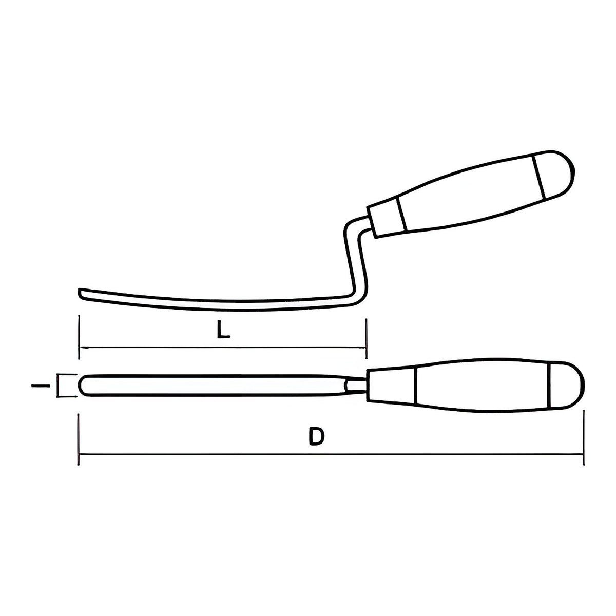Truelle à joint plate sur carte manche bois