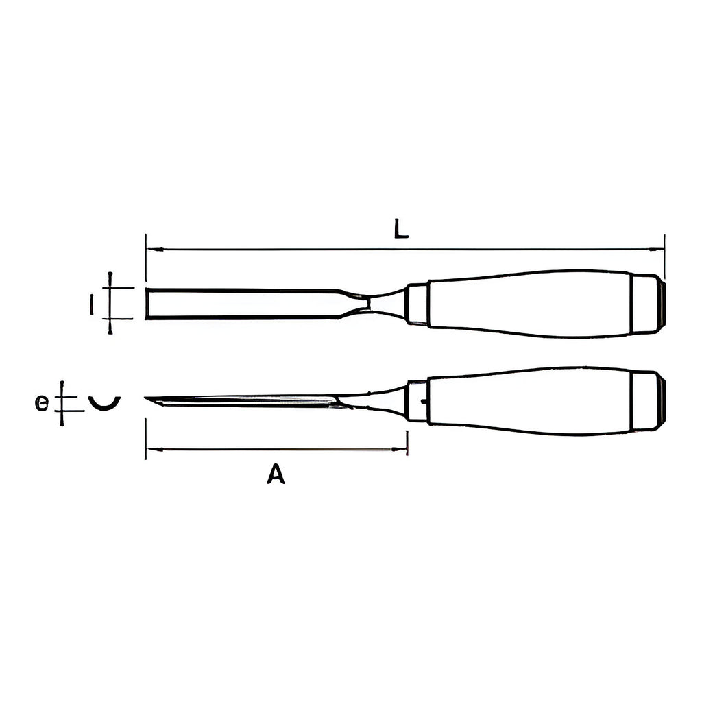 Gouge de sculpteur sur carte manche bois PEFC