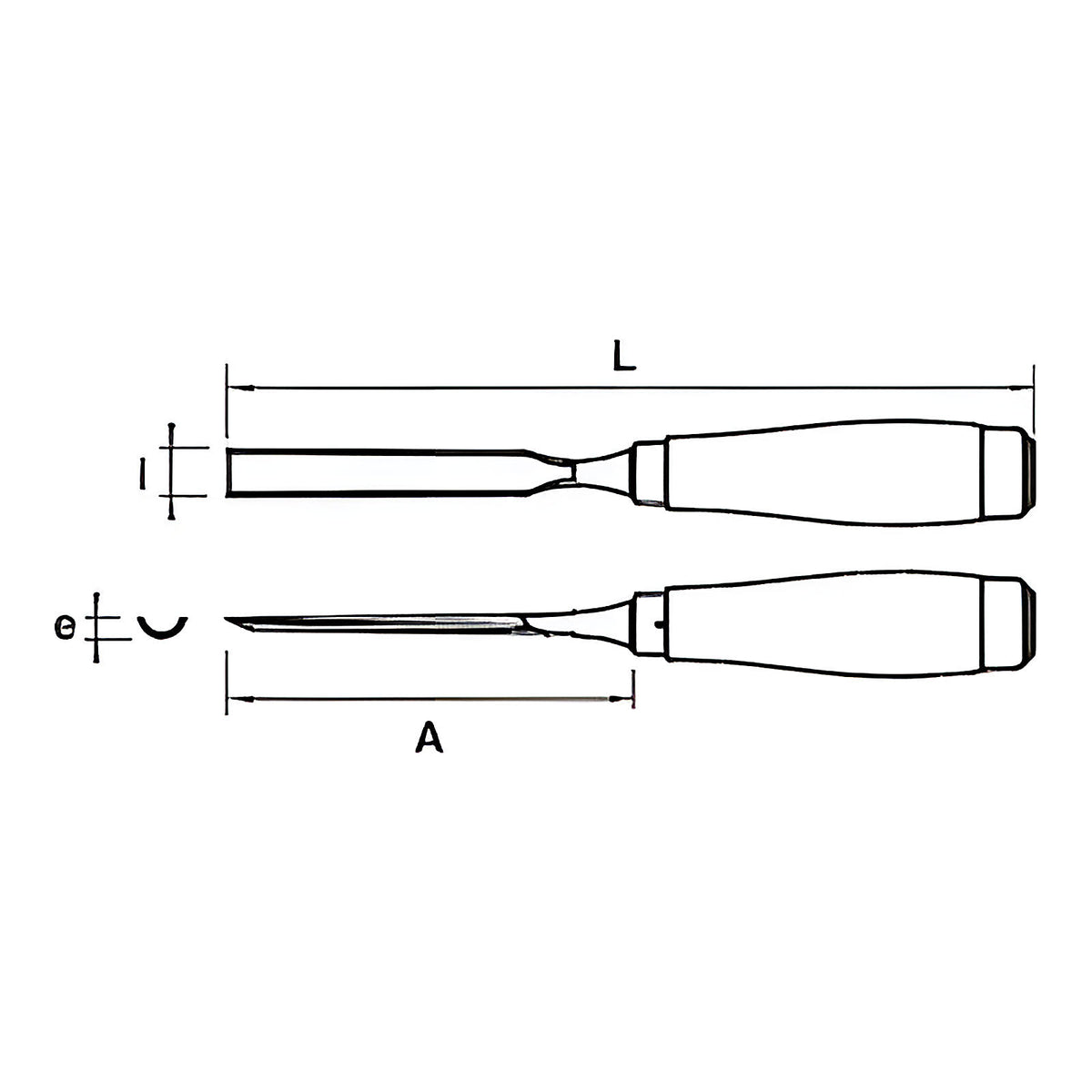 Gouge de sculpteur sur carte manche bois PEFC