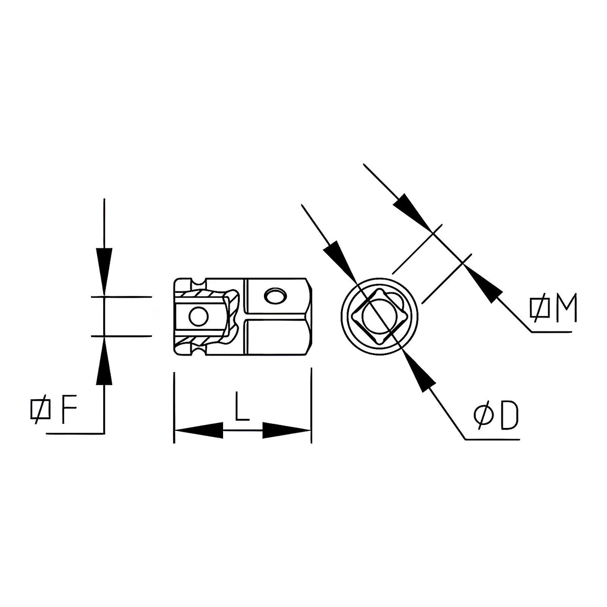 Adaptateur impact 1/2” vers 3/4” pour douille