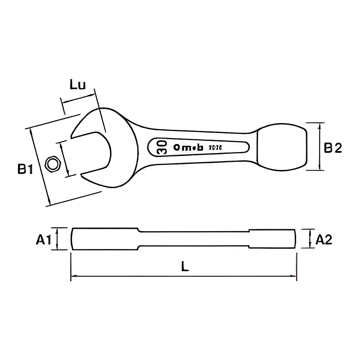 Clés à frapper à fourche zone de frappe renforcée