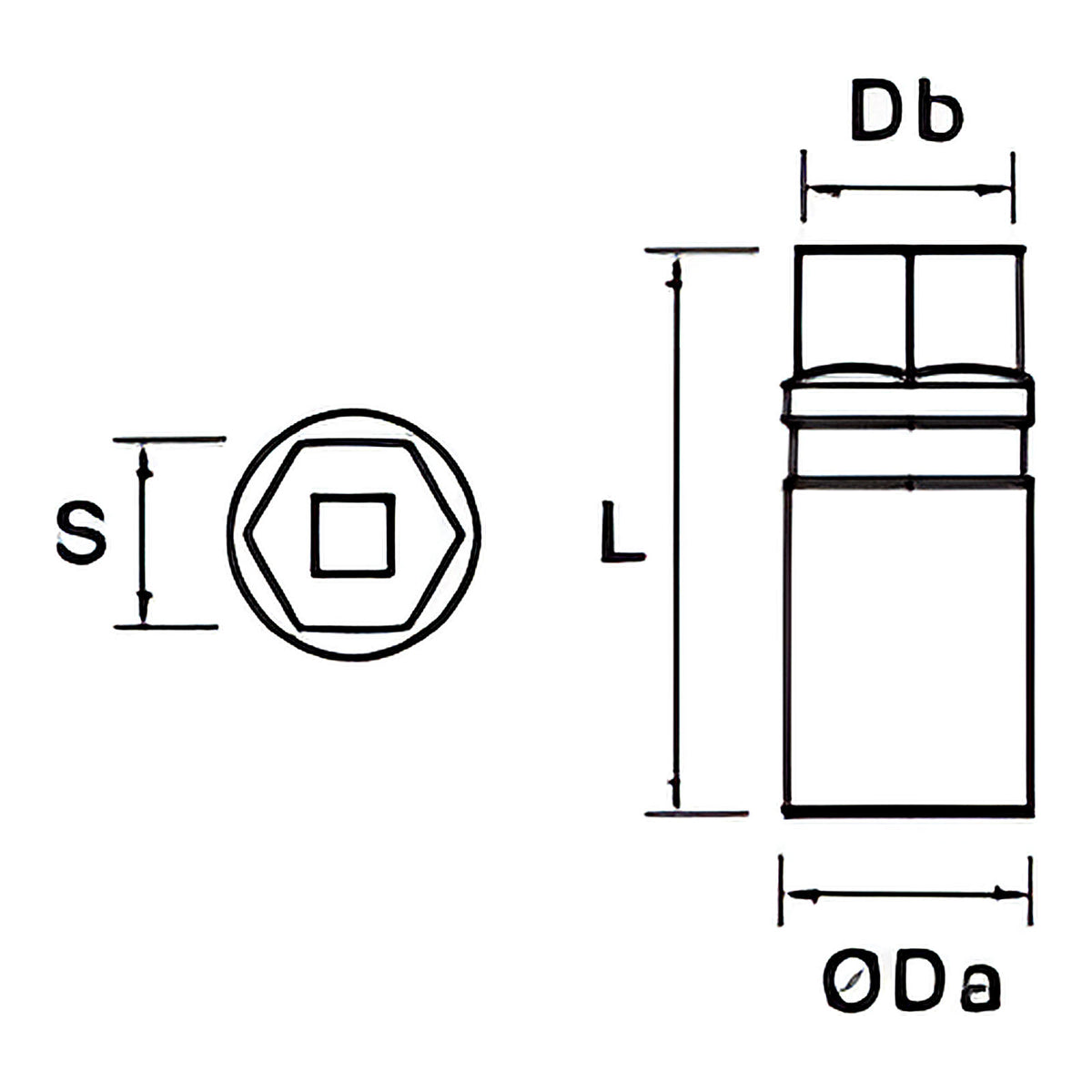 Douille à bougies 6 pans 1/2”