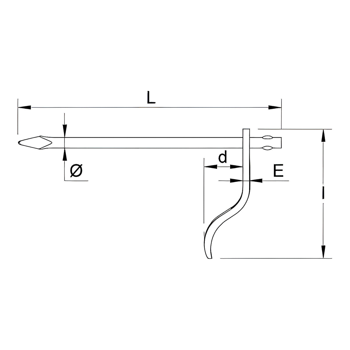 Chevillette de maçon carrée 10 mm pour coffrages X10