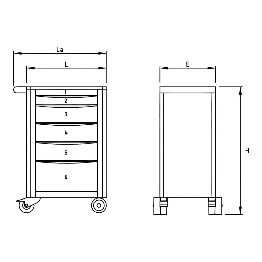 Servante Proliner 3 modules 7 tiroirs rouge