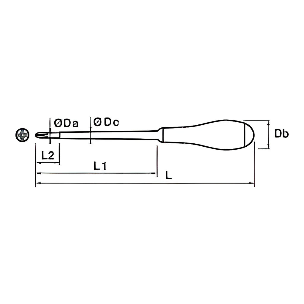 Tournevis bornier fente Pozidriv isolé 1000 V court X3