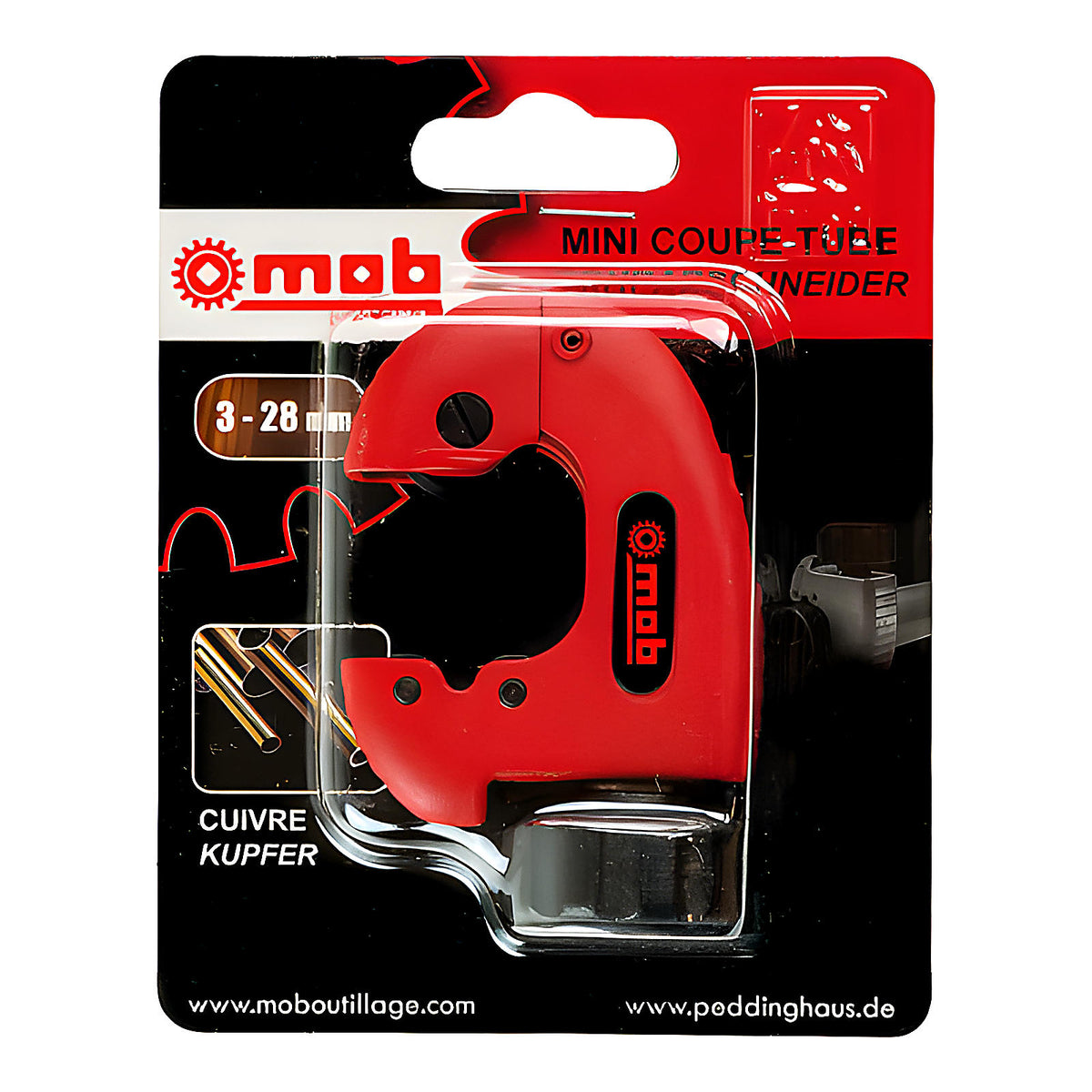 Mini coupe-tube cuivre sur carte pour plombier