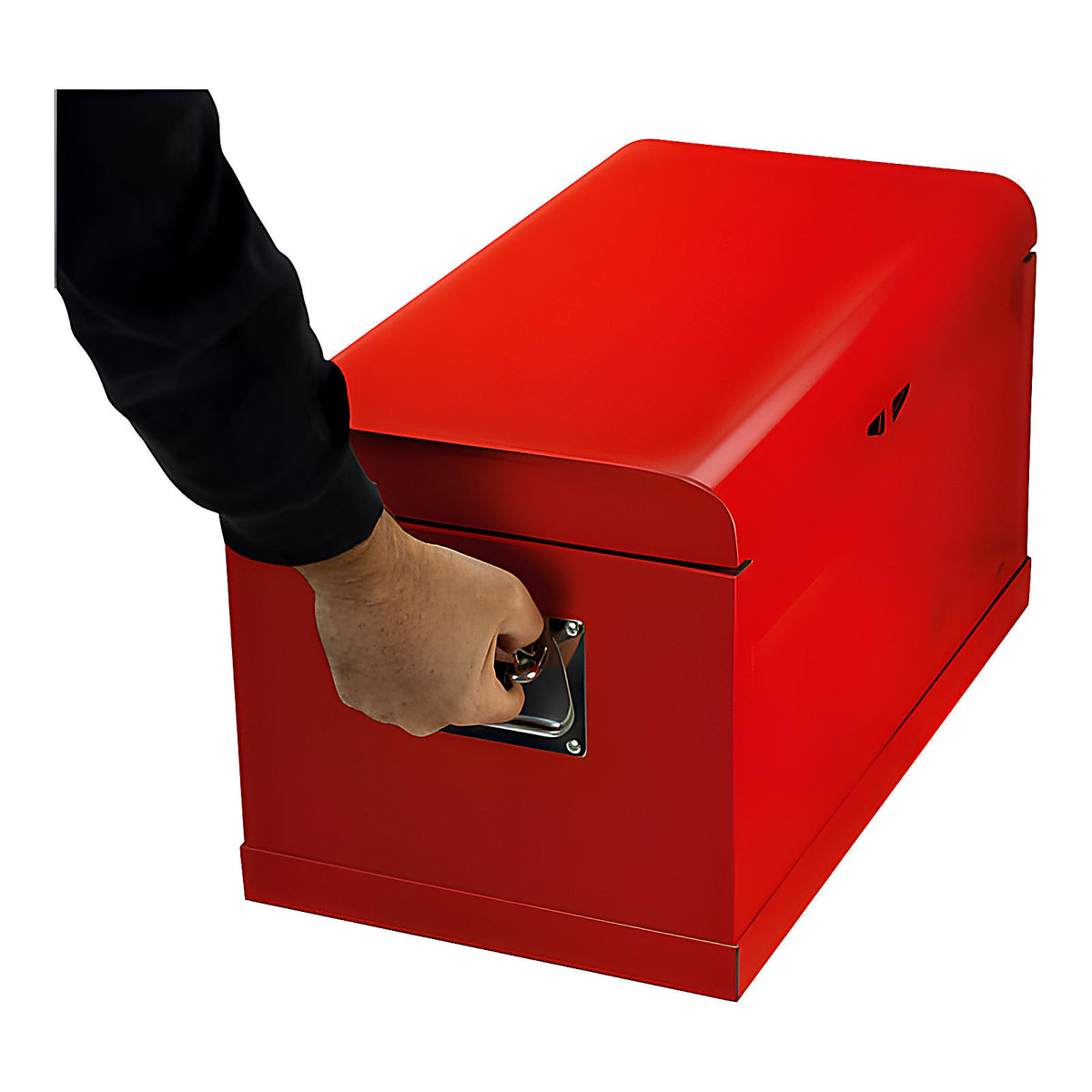 Coffre de chantier avec plateau coulissant ergonomique