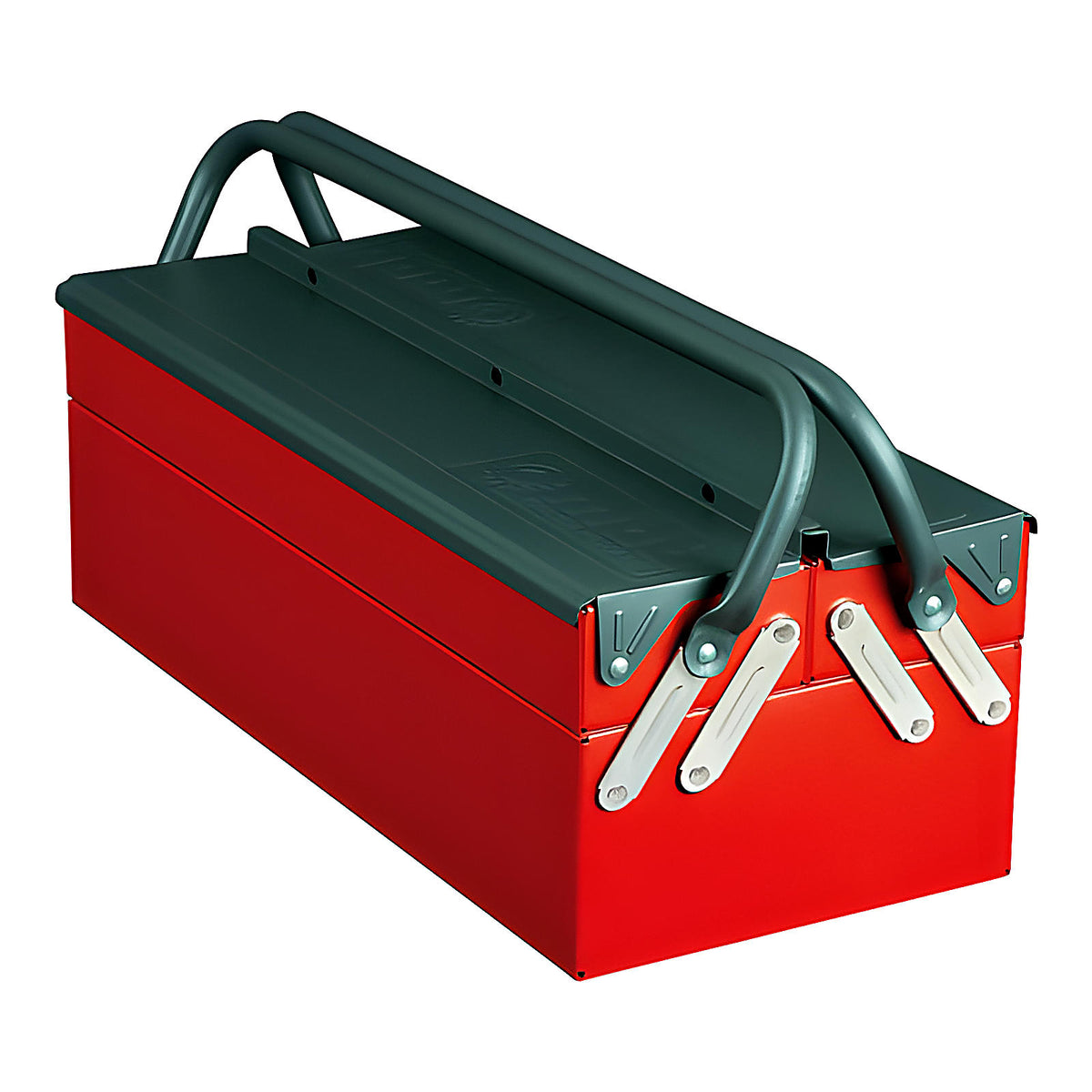 Boîte à outils métal 3 compartiments bicolore renforcée