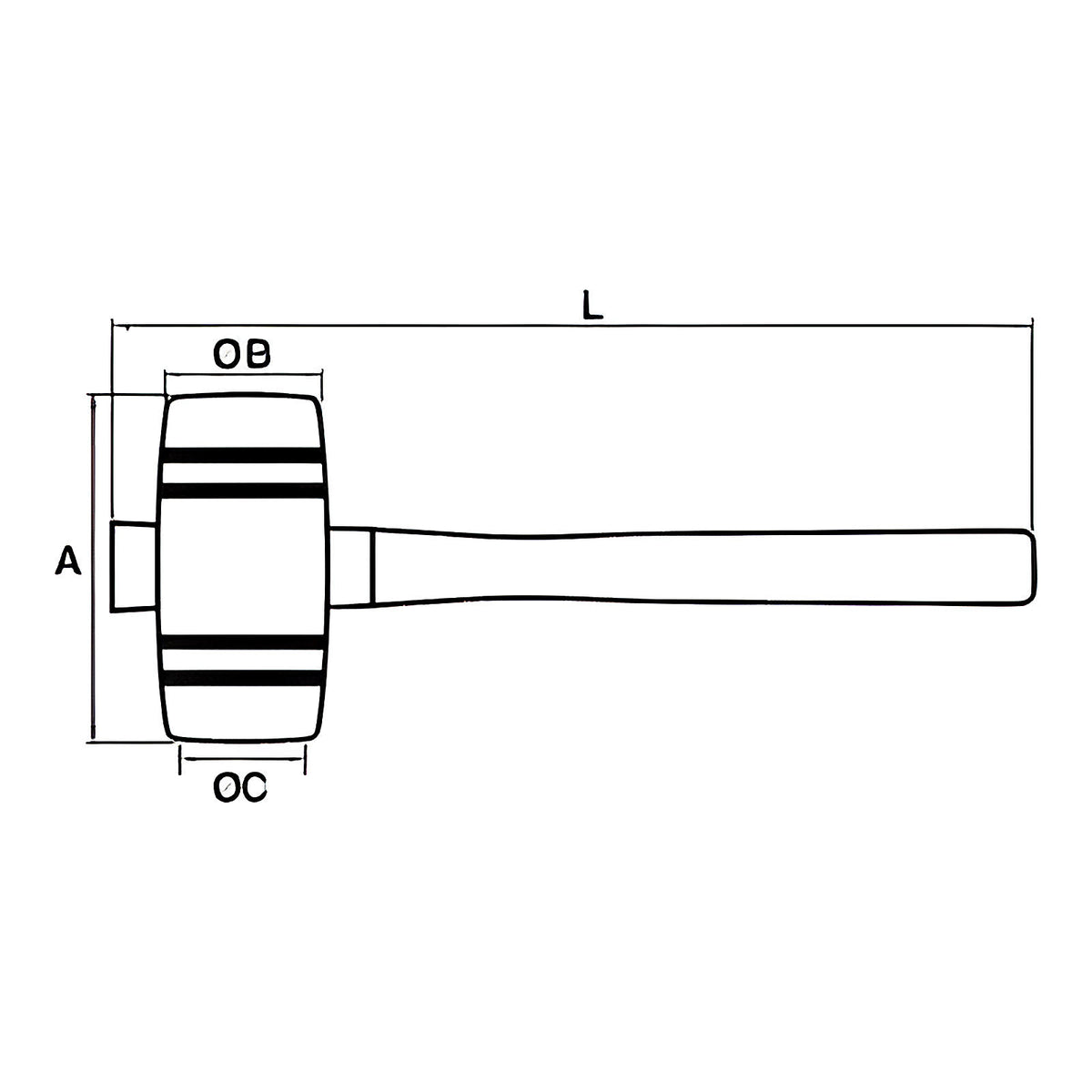 Maillet forme tonneau Dynachoc bois compressé