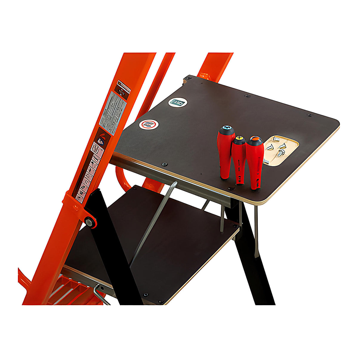 Escabeau pro aluminium 140 cm léger avec porte-outils