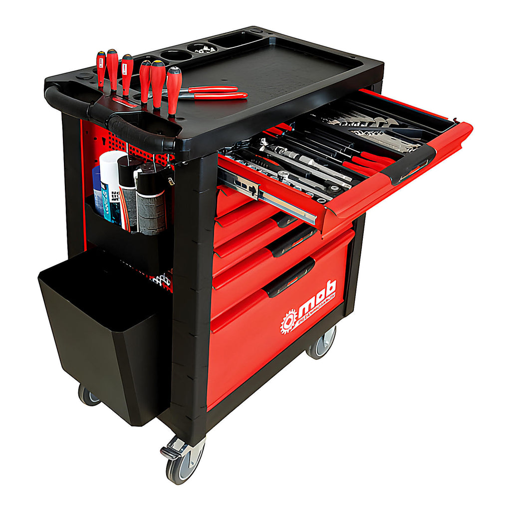 Servante Proliner 3 modules 5 tiroirs rouge