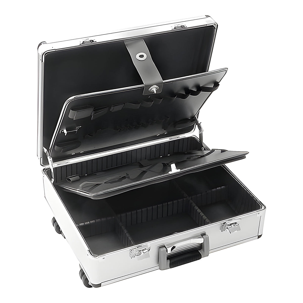 Valise trolley aluminium vide pour rangement