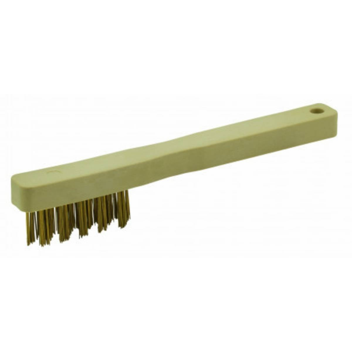Brosse à bougie acier dur laitonné manche plastique